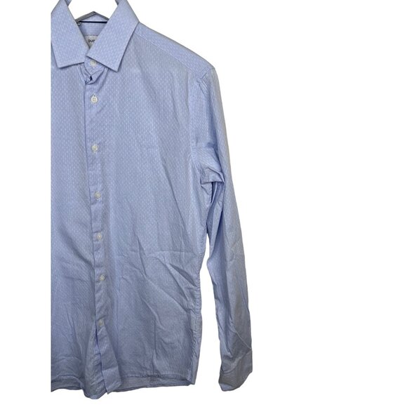 Duchamp Top Mens Medium Long Sleeve Button Down Shirt Blue Tailored Casual Work - Picture 3 of 12